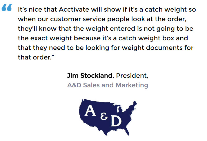 Acctivate inventory software with catch weight user - A&D Sales and Marketing