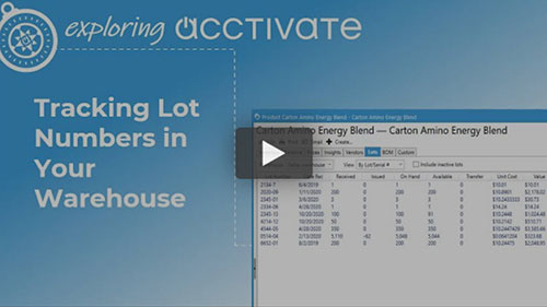 Watch Video: Tracking lot numbers in your warehouse